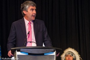 Nova Scotia Premier Stephen McNeil at Mi'kmaq Treaty Day ceremonies in Halifax/Photo by Stephen Brake