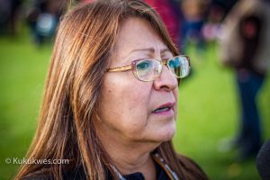 Dorene Bernard from Indian Brook First Nation, N.S. took part in the march for solidarity with Standing Rock/Photo by Stephen Brake